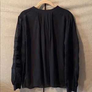 Ann Taylor Long Sleeve Black Blouse